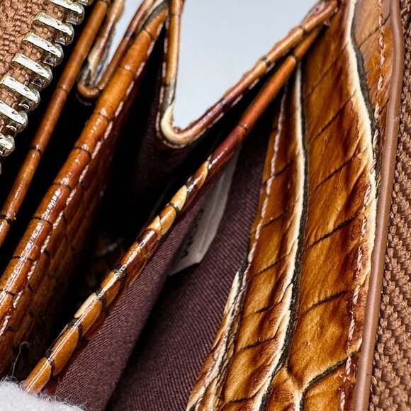 Brahmin Anita Luggage Brown Melbourne Leather Card Case Wallet V8615140000997 - Picture 11 of 15